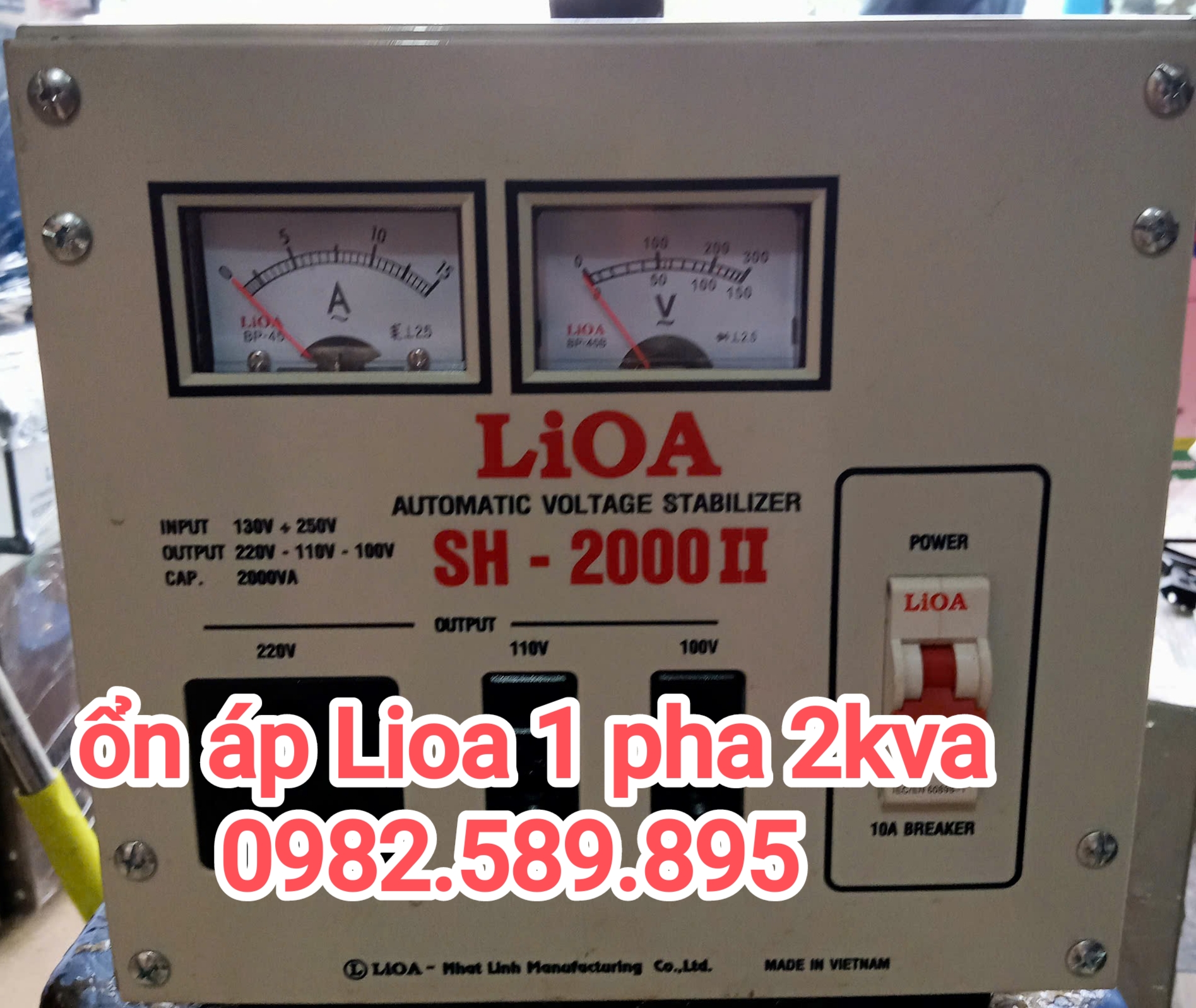 Ổn áp LiOA 2KVA SH-2000 II Loại 1 Pha