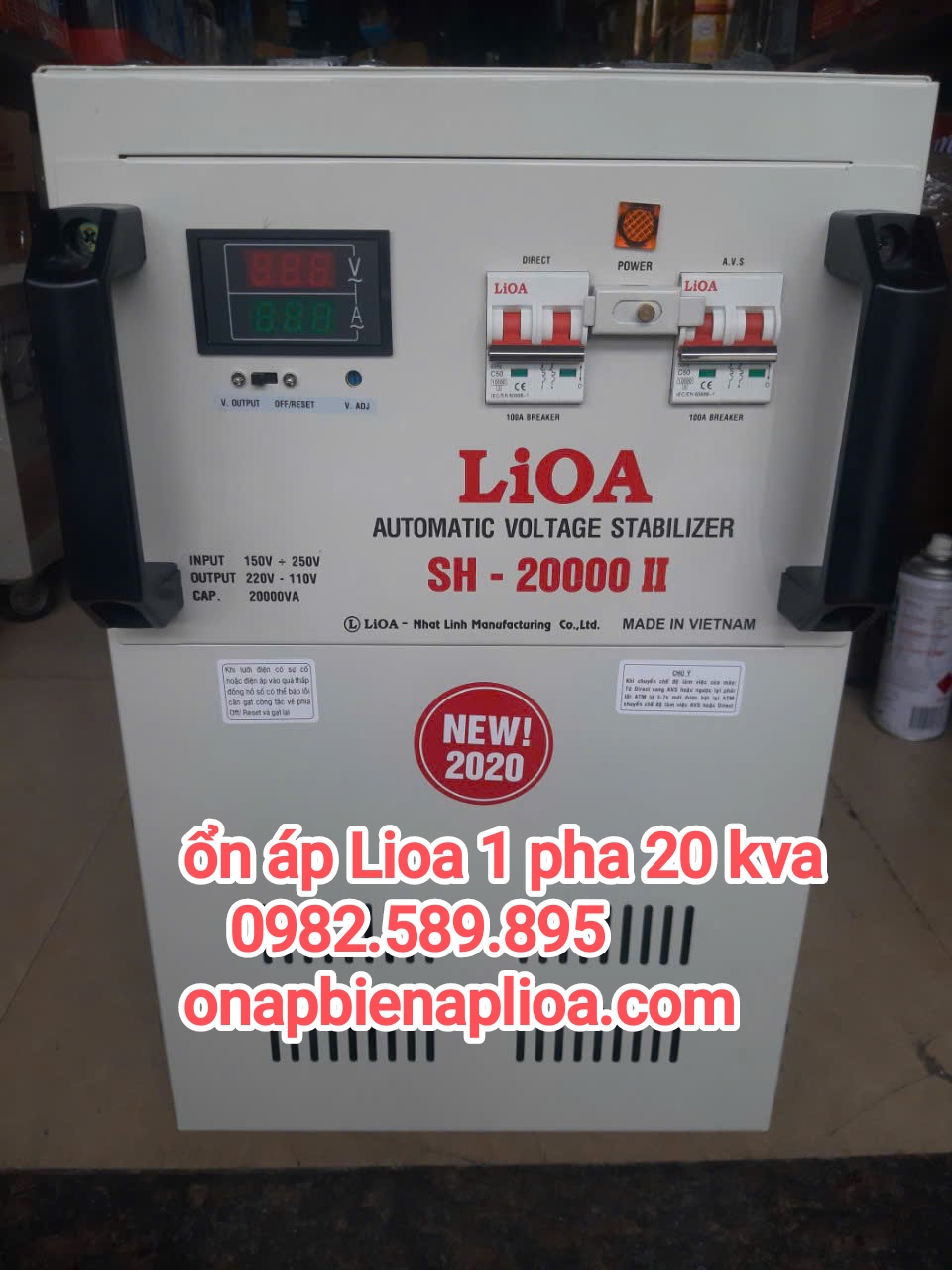 Ổn áp LiOA 20KVA SH-20000 II Loại 1 Pha