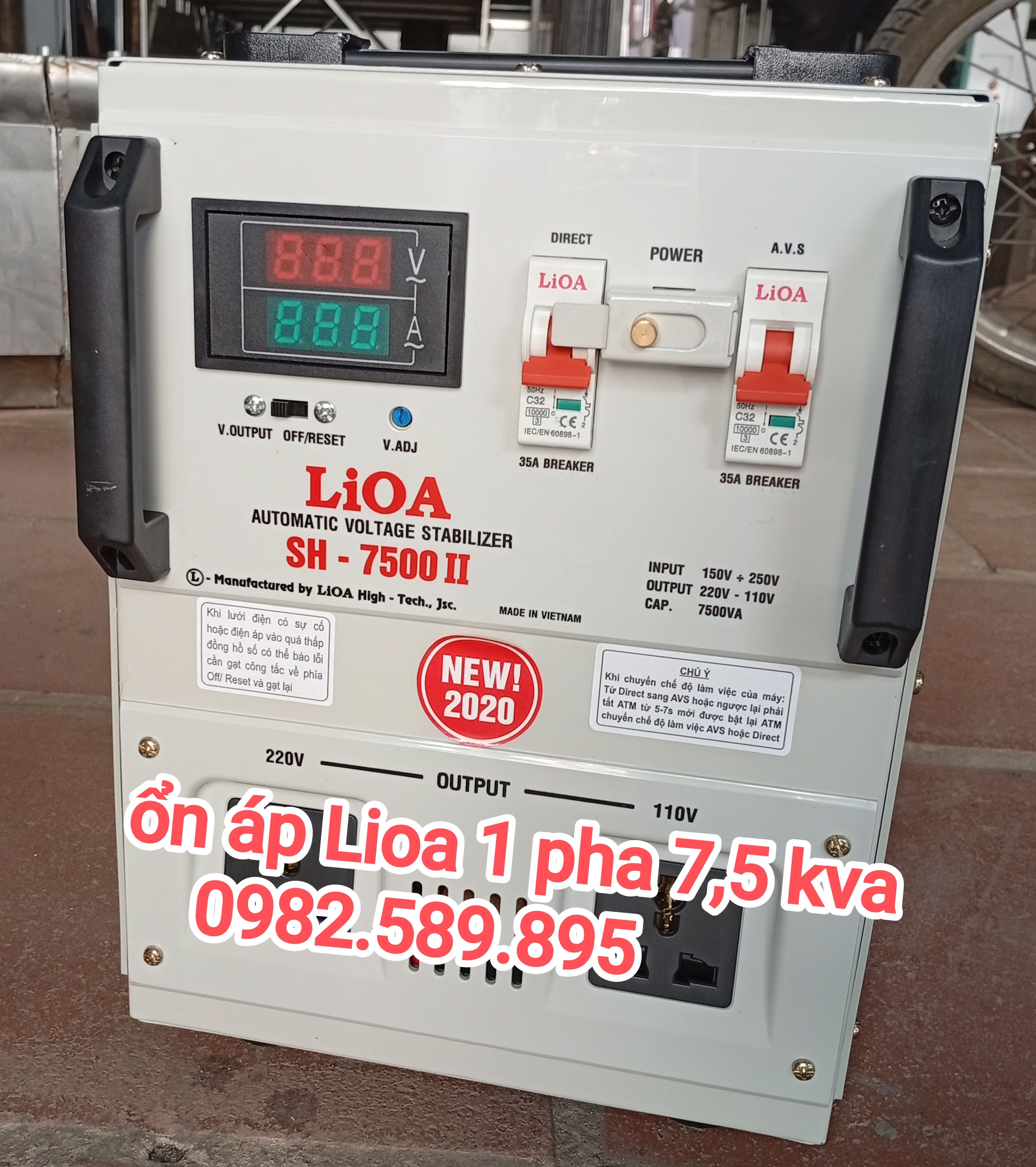 Ổn áp LiOA 7.5KVA SH-7500 II Loại 1 Pha